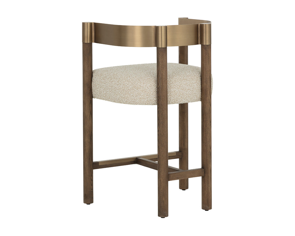 Manolo Oatmeal, Chocolate Ash & Antique Brass Counter Stool