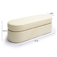 Pomp Cream Velvet Bench