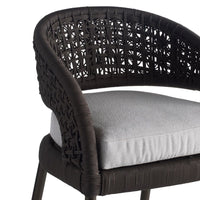 Juri Outdoor Charcoal Brown Barrel Counter Stool