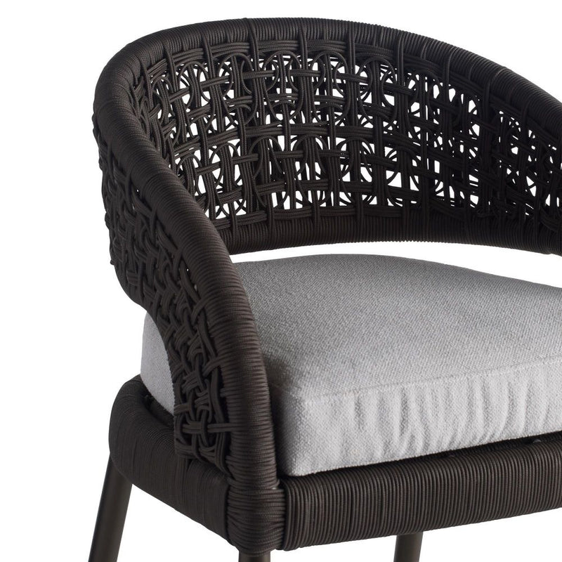 Juri Outdoor Charcoal Brown Barrel Counter Stool