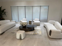 Magnolia 16.9" Modern White Marble & Antique Brass Accent Table