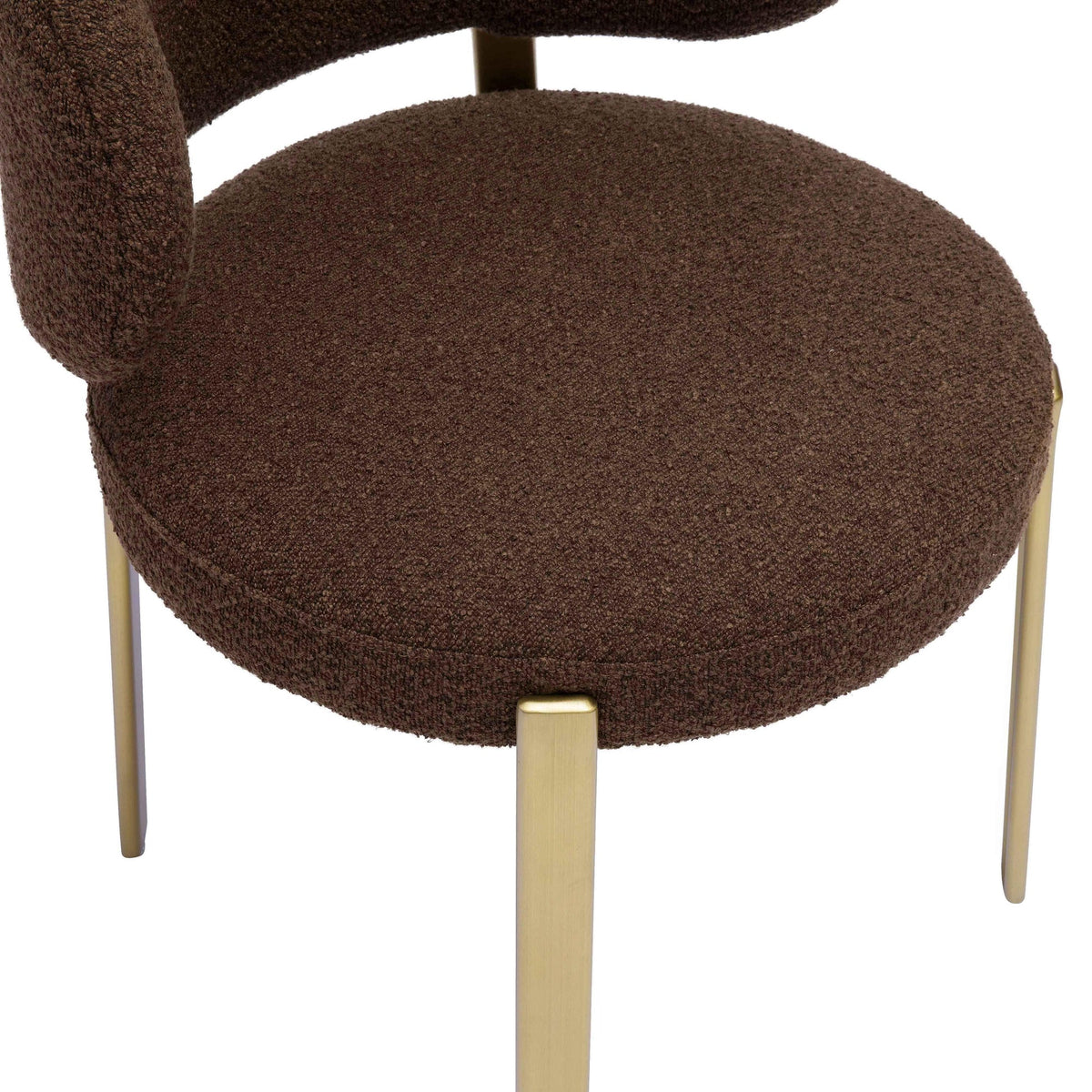 Havana Chocolate Brown Boucle Dining Chair