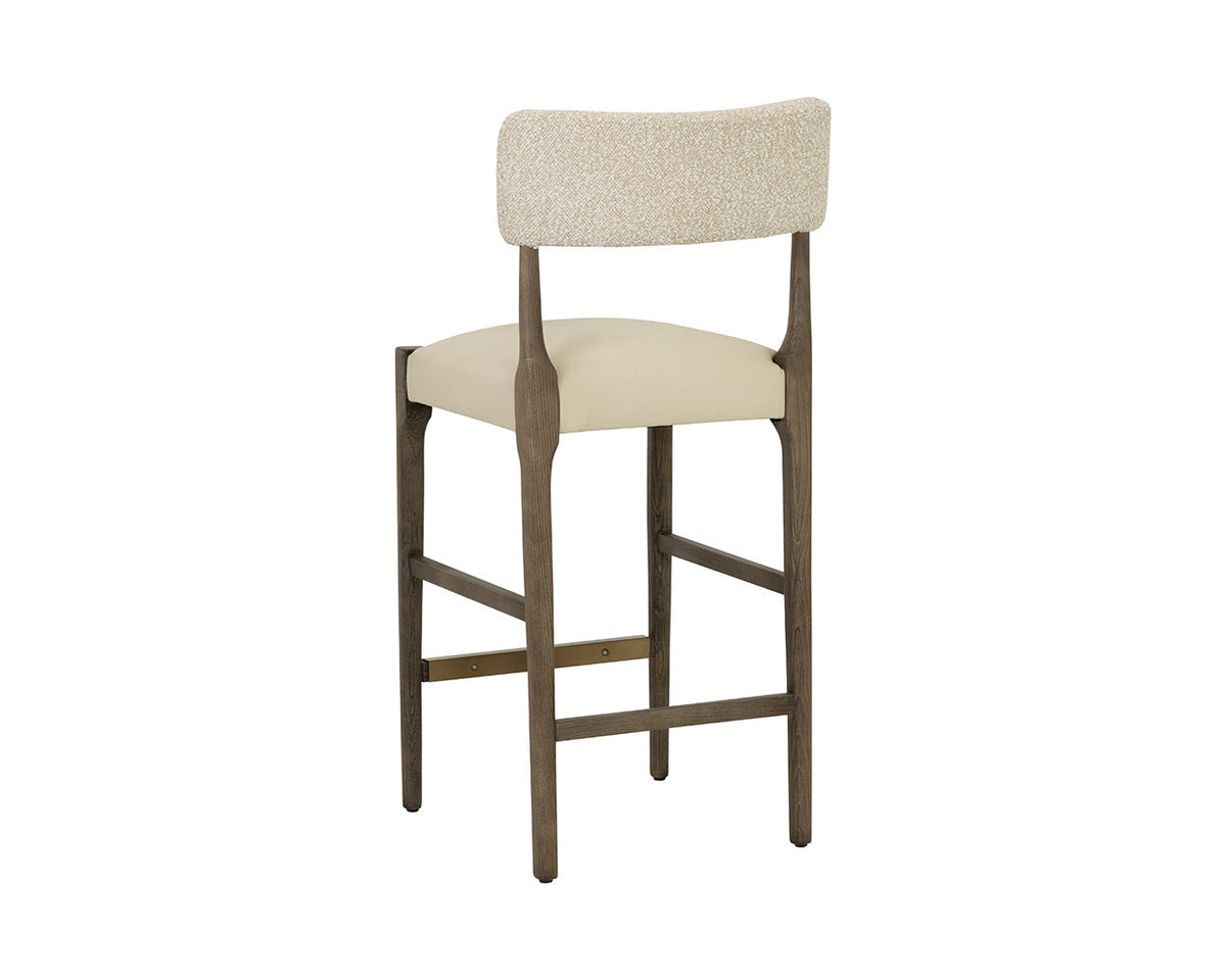 Guardi Oatmeal Fabric & Faux Leather Counter Stool
