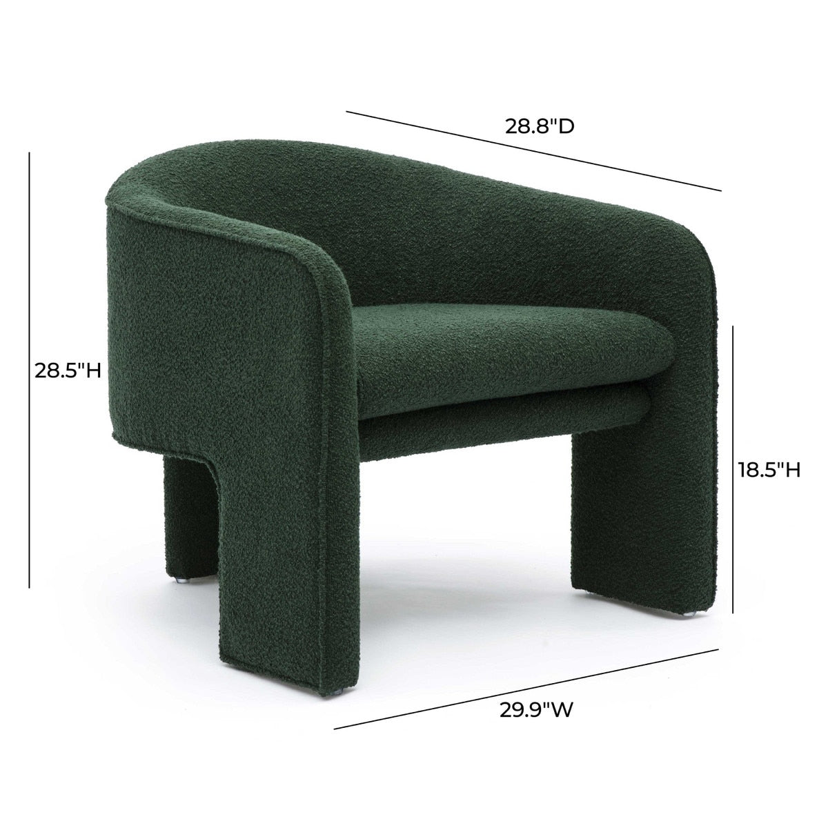 Gattara Forest Green Boucle Accent Chair