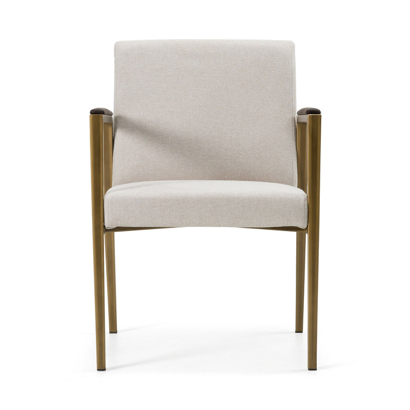 Collette Modern Off-White & Gold Dining Chair