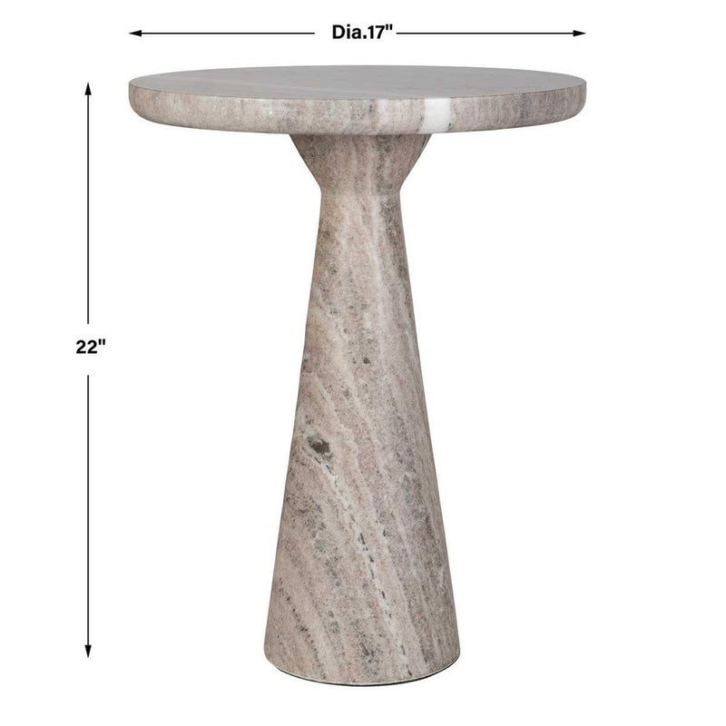 Julliette Marble Neutral Accent Table