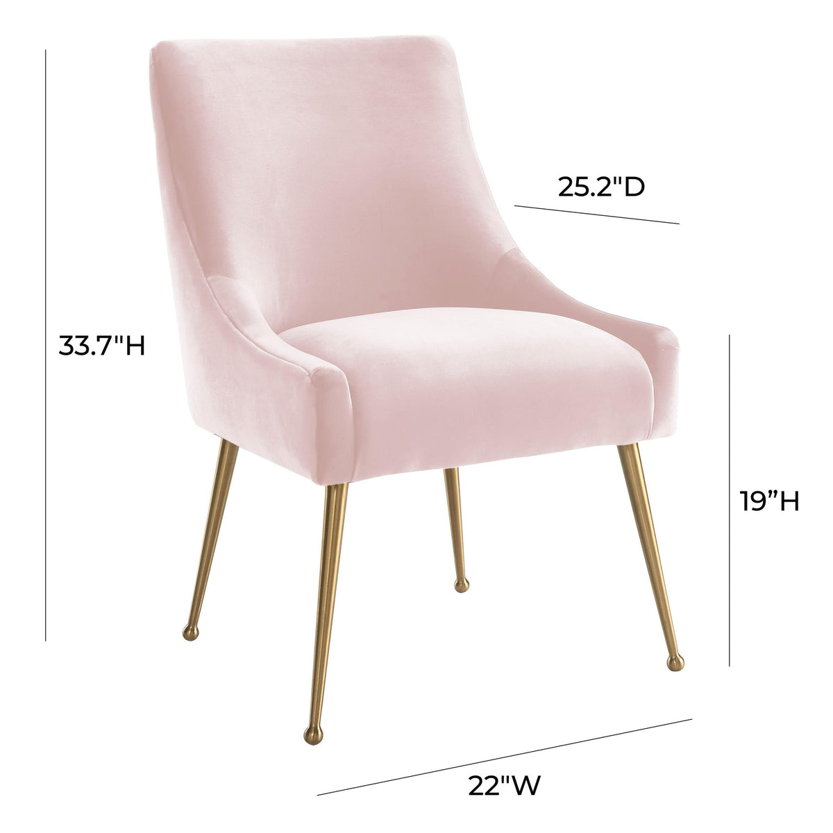 Prado Blush Velvet With Gold Frame Chair - Luxury Living Collection