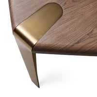 Polly 84" Brown & Gold Dining Table