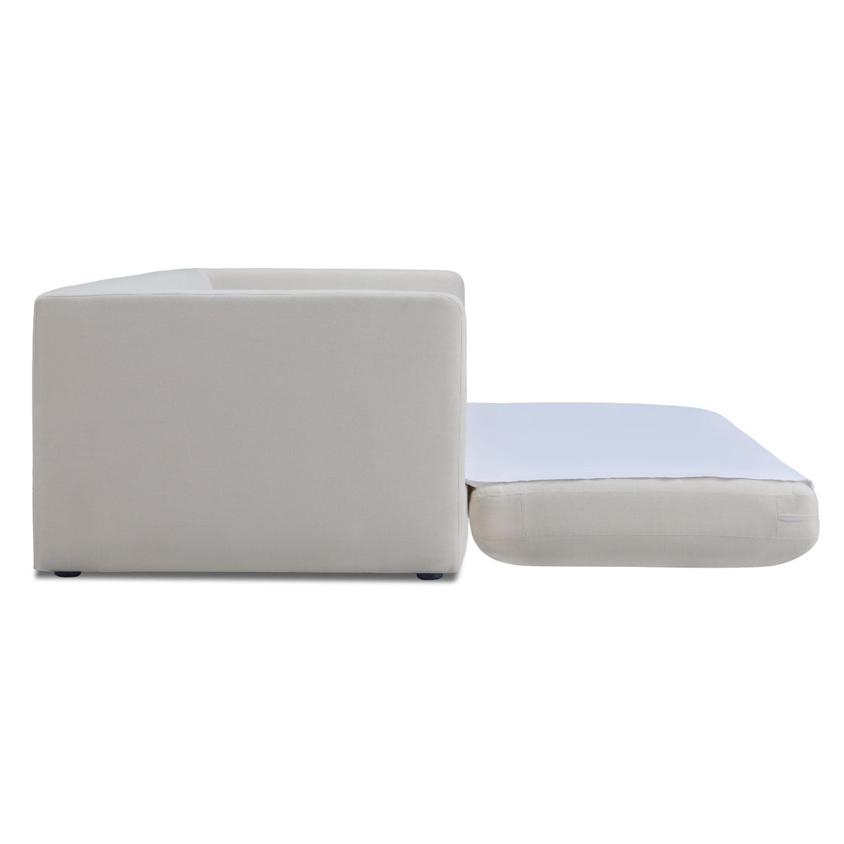 Reese 91" Cream Upcycled Performance Linen Sofa Bed
