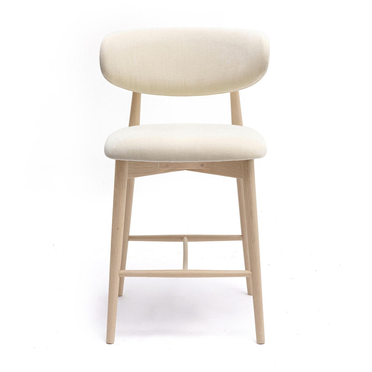 Eloise Cream Performance Textured Velvet Counter Stool