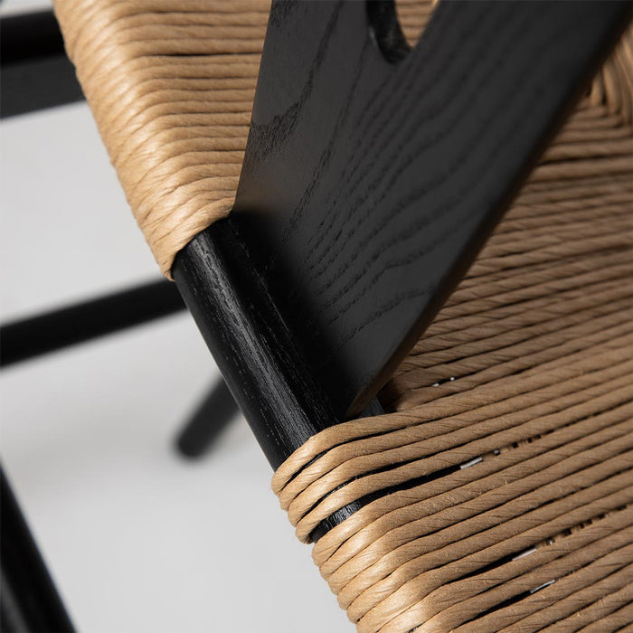 Palma Black & Natural Counter Stool