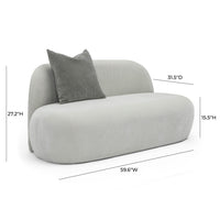 Carraway 59.6" Grey Upcycled Chenille Loveseat