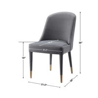 Alexa Grey Velvet Chair (Set of 2)