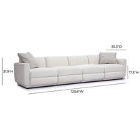 Arabella 123.6" Cream Chenille Modular Sofa