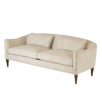 Vincent 80.5" Textured Ivory & Dark Walnut Sofa
