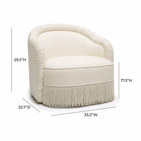 Pamela Cream Performance Boucle Tassel Accent Chair