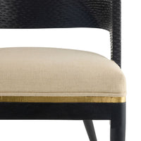 Swanson Natural Linen Black & Gold Dining Chair