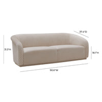 Gigi 90.6" Beige Performance Velvet Sofa
