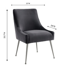 Prado Grey Velvet With Silver Frame Chair - Luxury Living Collection