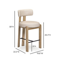 Ophelia Taupe Performance Vegan Leather Counter Stool