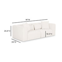 Tereasa 86" Cream Performance Chenille Modular Loveseat