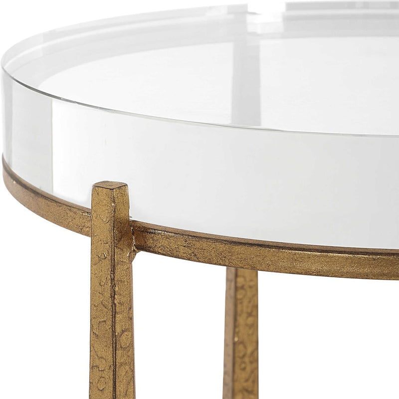 Dasie Crystal Round Gold Accent Table