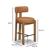 Ophelia Brown Performance Vegan Leather Counter Stool