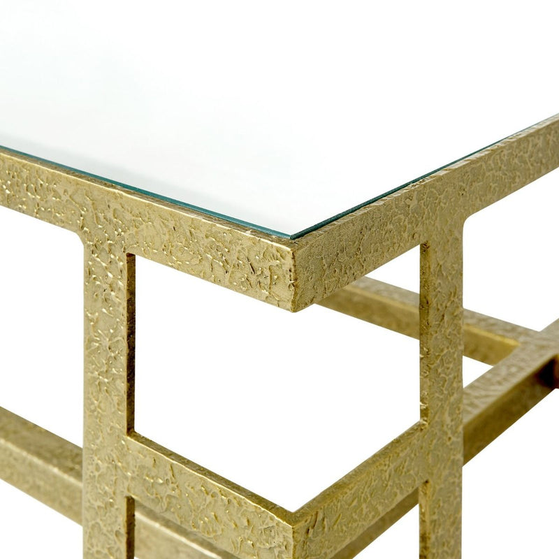 Gabe Champagne Brass End Table