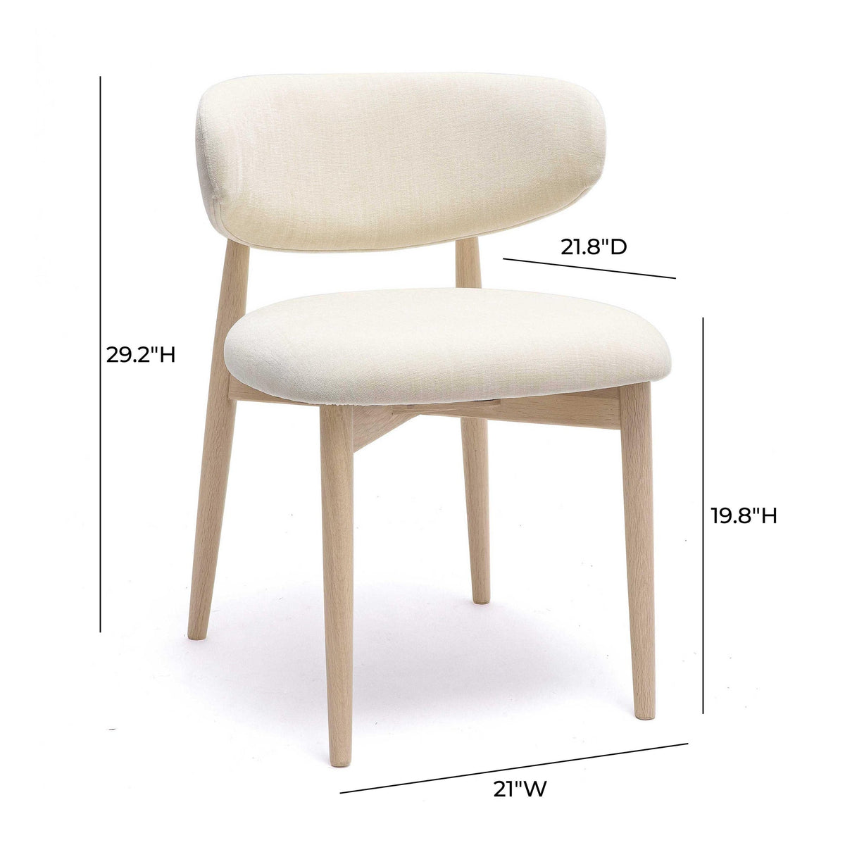 Eloise Cream Performance Textured Velvet Dining Chair