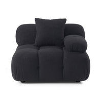 Vogue Black Performance Vegan Shearling Modular Corner Chair