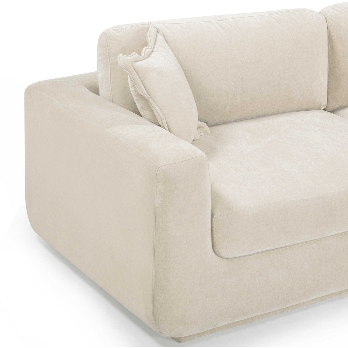 Aliana 90.5" Cream Upcycled Washed Velvet Sofa