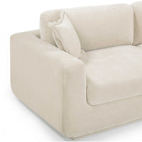 Aliana 90.5" Cream Upcycled Washed Velvet Sofa
