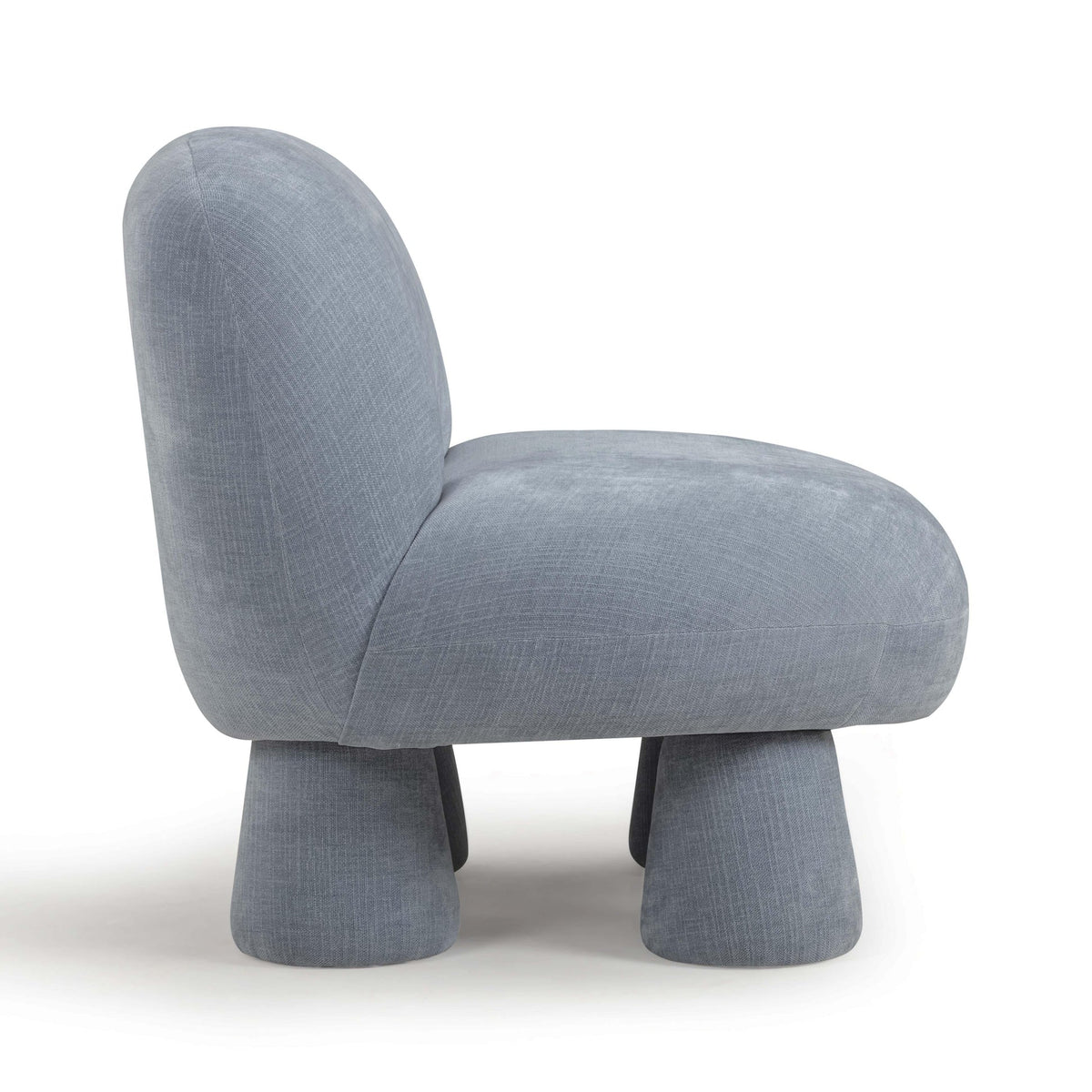 Aishen Blue Upcycled Chenille Accent Chair