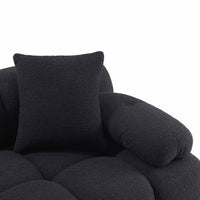 Vogue 118.2" Black Performance Vegan Shearling 4-piece Modular Sectional