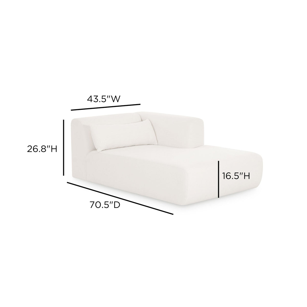 Tereasa Cream Performance Chenille Modular Chaise