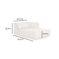 Tereasa Cream Performance Chenille Modular Chaise