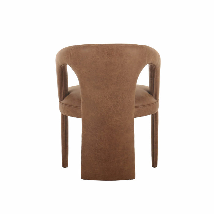 Omi Cognac Faux Leather Dining Chair