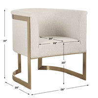 Linah Tan Boucle & Gold Accent Chair