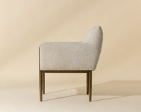 Olea Oatmeal Fabric & Bronze Dining Armchair