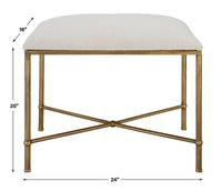 Adalee Small White & Gold Bench