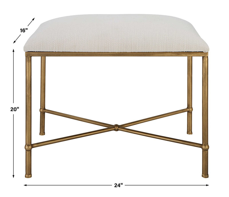 Adalee Small White & Gold Bench