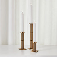 Solid Brass Candleholders, Set of 3