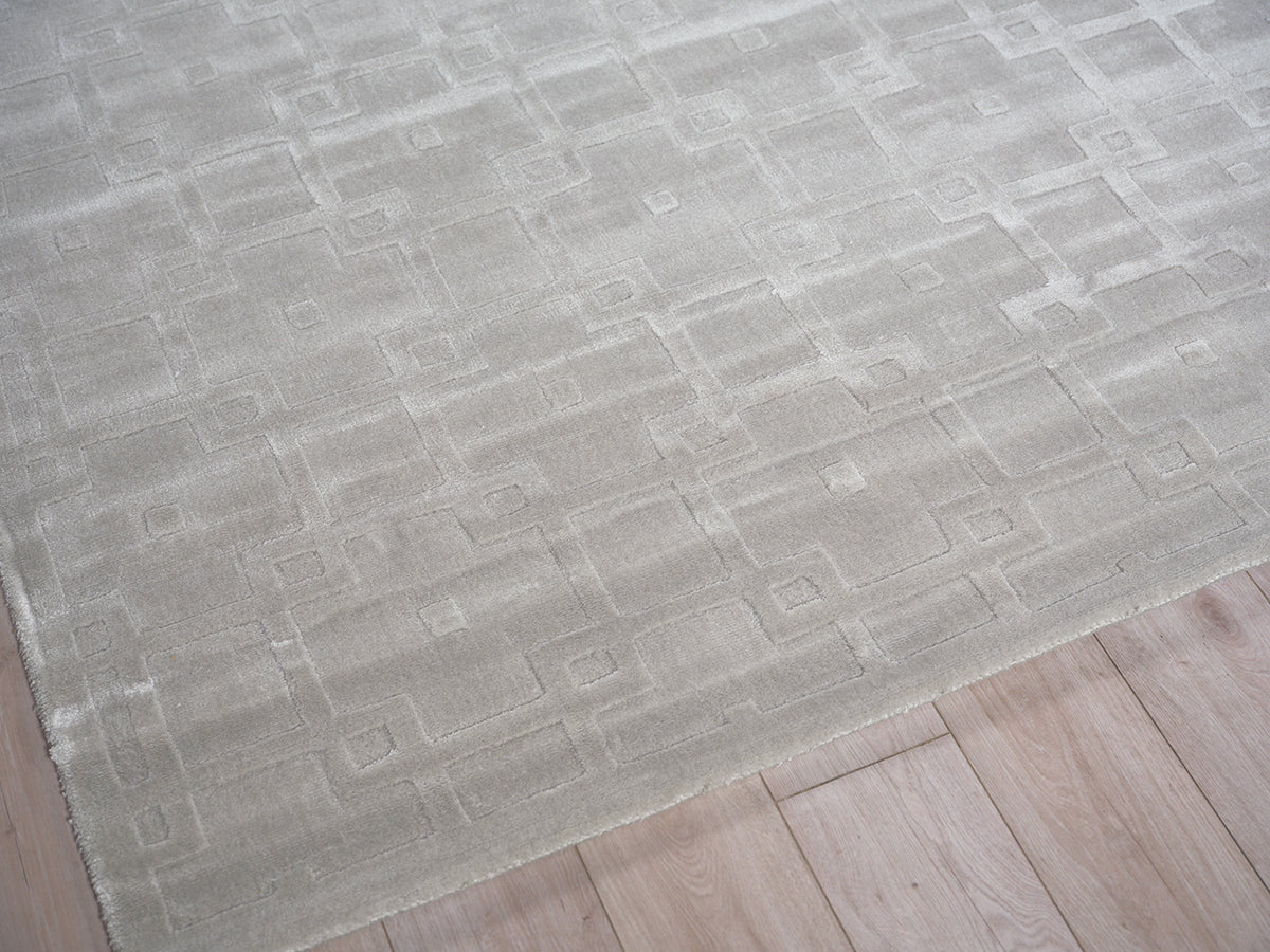 Ramo Modern Light Silver Patterned Area Rug - Elegance Collection