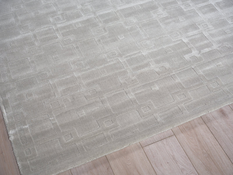 Ramo Modern Light Silver Patterned Area Rug - Elegance Collection