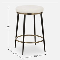 Foster Cream Chenille, Black & Gold Counter Stool