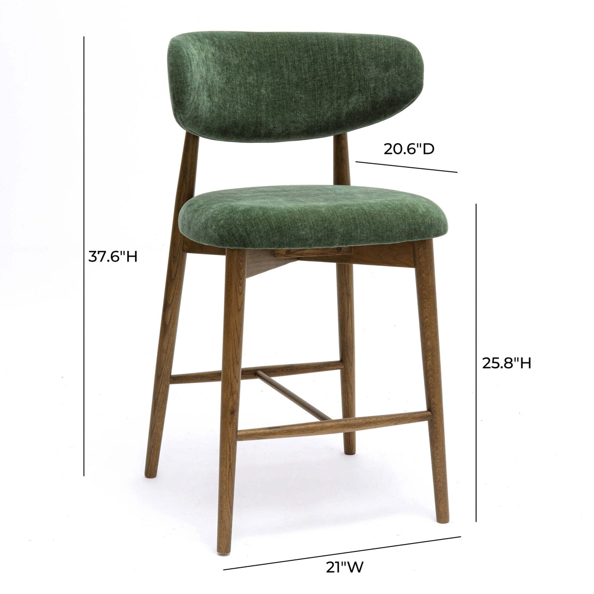 Eloise Forest Green Performance Textured Velvet Counter Stool
