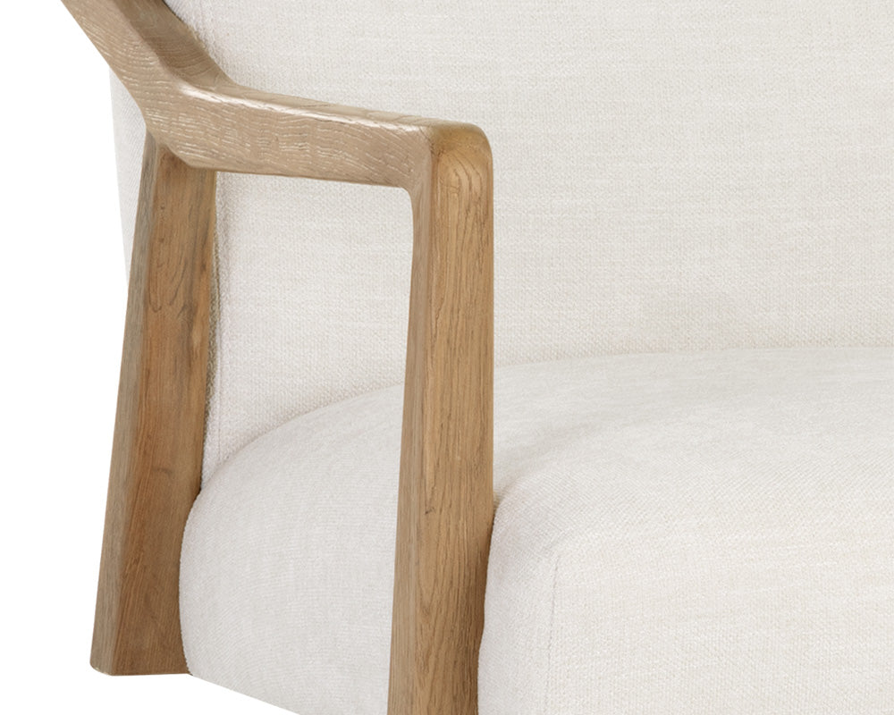 Collin Ivory Tweed & Gold Desk Chair