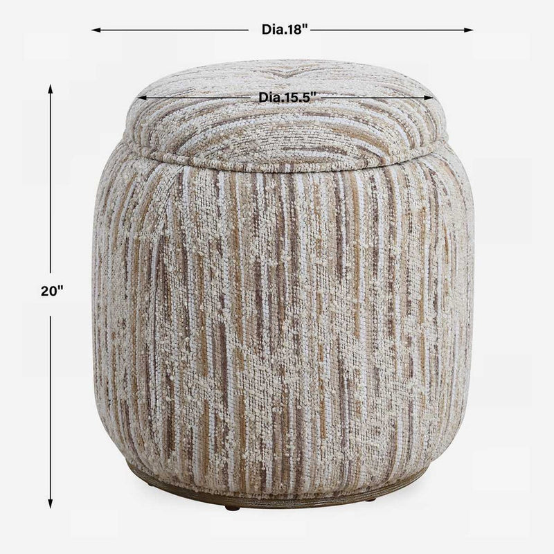 Vida Tan Boucle Storage Ottoman