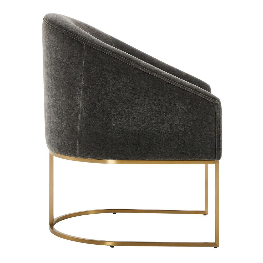 Bianca Grey Velvet  & Gold Dining Arm Chair