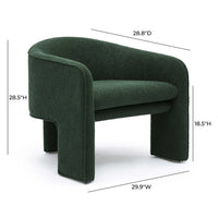 Gattara Forest Green Performance Boucle Accent Chair